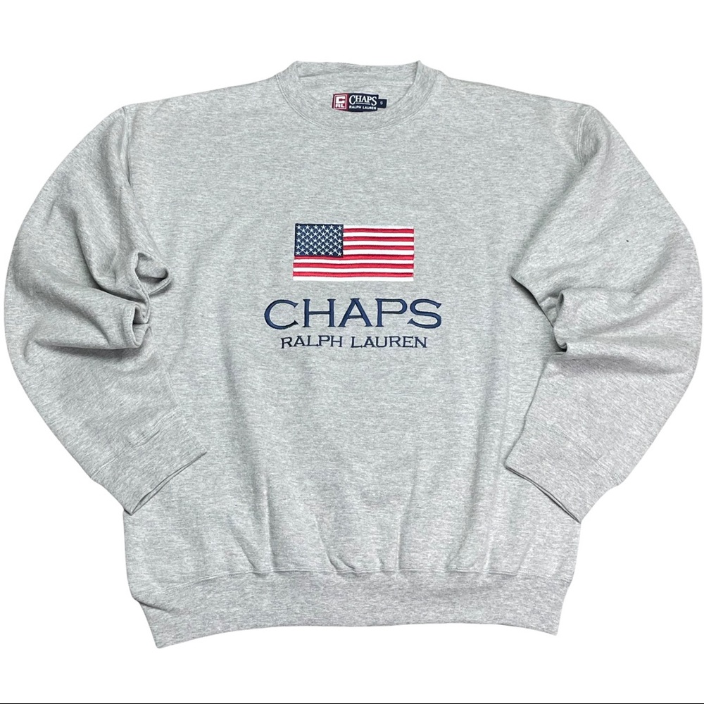 NEW Vintage CHAPS Ralph Lauren Sweatshirt NEW Big Flag sz MEDIUM